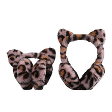 Load image into Gallery viewer, Leopard Print Personality Earmuffs Plush Autumn and Winter Windproof for Woman
