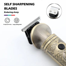 Load image into Gallery viewer, Hair Trimmer Professional Hair Clipper Metal Hair Cutting Machine Electric Cordless Rechargeable Trimmer for Men
