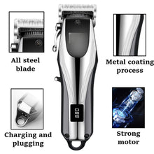 Load image into Gallery viewer, Professional Cordless Hair Clipper Rechargeable Men Hair Trimmer Adjustable Cutting Lever Barber Shop LCD Display
