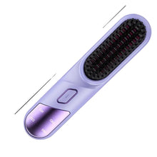 Load image into Gallery viewer, Hair Straightening Brush Fast Heating Negative Ion Hair Straightener Styling Comb 4 Temp Settings Rechargeable Anti-Scald Hair
