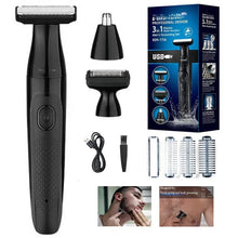 Load image into Gallery viewer, 3 in1 Electric Shaver for Men Wet Dry Electric Razor Facial Beard &amp; Body Trimmer Rechargeable Ball Shaver Pubic Hair Trimmer
