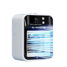 Load image into Gallery viewer, 3000mAh Long Life Air Cooler Portable Office Desktop Air Conditioner Fan LED Smart Silent Cooling Fan Home Humidifier Fan
