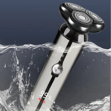 Load image into Gallery viewer, 3 Blades Electric Shaver Men Rechargeable Rotary Floating Razor Beard Hair Trimmer LCD Display Shaving Machine Wet and Dry
