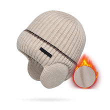Load image into Gallery viewer, Winter Hats for Men and Women Unisex Knit Wool Hat Thick Fleece Lined Hat with Earflaps Stretch Fashion Winter Hats Pullover Cap

