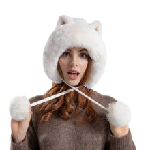 Load image into Gallery viewer, Cute Knitted Hat Winter Female Cartoon Cat Ears Beanie Cap

