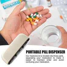 Load image into Gallery viewer, Portable Pill Dispenser Multi-Purpose Medicine Storage Organizer Daily Pill Storage Case Vitamin Fish Oil Supplements Pill Box
