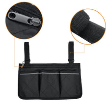 Load image into Gallery viewer, Cycling Walker Bag Rollator Organizer Pockets Wheelchair Scooter Stroller Side Bag for Sundries Wallet Snacks Storage Use
