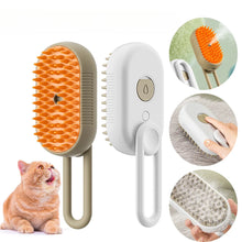 Load image into Gallery viewer, Steamy Cat Brush 3 in 1 Electric Anti-splashing Cat Brush with Steam Spray for Massage Pet Grooming Comb Hair Removal Combs
