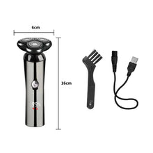 Load image into Gallery viewer, 3 Blades Electric Shaver Men Rechargeable Rotary Floating Razor Beard Hair Trimmer LCD Display Shaving Machine Wet and Dry
