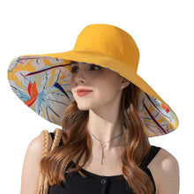 Load image into Gallery viewer, Cotton Women Fisherman Hat Fashion Large Brim Breathable Sun Hat Double-sided Plant Printing Bucket Hat
