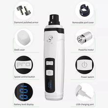 Load image into Gallery viewer, Electric Nail Titanium Cat Dog Pet Grooming Gadget USB Rechargeable Professional Pet Nail Trimmer Claw Nail Clipper
