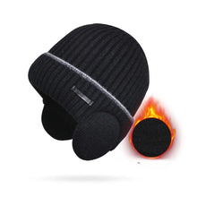 Load image into Gallery viewer, Winter Hats for Men and Women Unisex Knit Wool Hat Thick Fleece Lined Hat with Earflaps Stretch Fashion Winter Hats Pullover Cap
