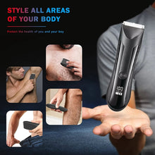 Load image into Gallery viewer, Waterproof Groin Body Pubic Beard Hair Trimmer for Men&amp;Women Electric Ball Shaver &amp; Body Groomer Rechargeable Ceramic Blade
