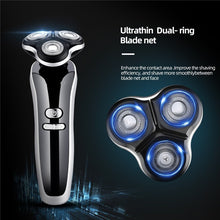 Load image into Gallery viewer, 4 In 1 Electric Shaver For Men Beard Nose Trimmer Cordless Hair Clipper Facial Cleaning Brush Waterproof Hair Cutter LED Display
