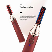 Load image into Gallery viewer, Beauty Makeup Heated Eyelash Curler Rechargeable Long Lasting Natural Curling Portable Pen Quick Heating Eye Lash Ironing Comb
