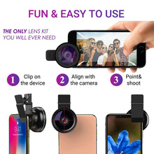 Load image into Gallery viewer, Professional Phone Camera Lens 12.5x Macro Camera Photo HD 0.45x Super Wide Angle Lens for Samsung IPhone All Smartphones
