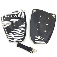 Load image into Gallery viewer, PU Leather Rivet Hair Scissor Bag Clips Bag Hairdressing Barber Scissor Holster Pouch Holder Case with Waist Shoulder Belt
