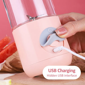 Mini Portable Blender USB Rechargeable 500ml Cup Bottle Electric Juicer Smoothie Kitchen Mixer Orange Machine Juice Extractor