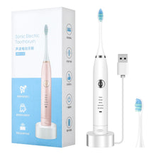 Load image into Gallery viewer, 2 Heads Sonic Electric Toothbrush Teeth Clean Tool Soft Hair Tartar Plaque Calculus Remover Oral Hygiene Care Battery Power
