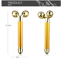 Load image into Gallery viewer, 24k Gold Energy Beauty Bar Facial Face Massager 3D Roller Electric Sonic Energy &amp; T Shape Arm Eye Nose Head Massager Face Lift
