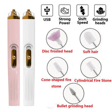 Load image into Gallery viewer, USB Professional Electric Pen-Shape Nail Grinder Machine 5 IN 1 LED Nail Art Drill Set File Nail Pedicure Drill Nails Apparatus
