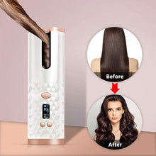 Load image into Gallery viewer, Wireless Automatic Hair Curler Rechargeable Ceramic Curling Iron Hair Waver Auto Rotating Tongs LCD Display Curly Styling Tools
