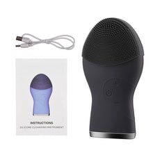 Load image into Gallery viewer, Electric Facial Cleansing Brush For Men USB Rechargeable Sonic Face Cleanser Massager Waterproof Face Skin Care Tools (Black)
