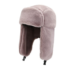 Load image into Gallery viewer, Fashion Women Winter Warm Faux Fur Bomber Hats Black White Solid Color Thicken Earflap Caps Autumn Winter Ear Protect Ski Hat
