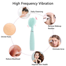 Load image into Gallery viewer, Ultrasonic Facial Cleansing Rechargeable Vibration Face Cleaning Brush Face Washing Pore Clean Massager Skin Care Tool
