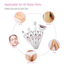 Load image into Gallery viewer, 4 in 1 Electric Women Epilator Bikini Body Armpit Electric USB Rechargeable Hair Removal Trimmer Quick Safe Hair Removal Shaver
