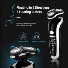 Load image into Gallery viewer, 4 In 1 Electric Shaver For Men Beard Nose Trimmer Cordless Hair Clipper Facial Cleaning Brush Waterproof Hair Cutter LED Display
