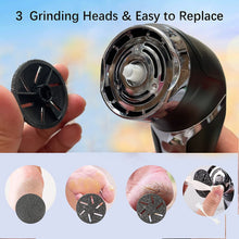 Load image into Gallery viewer, Rechargeable Electric Foot Rasp Electric Pedicure Foot Sander IPX7 Waterproof 3 Grinding Heads to Eliminate Feet Dead Skin
