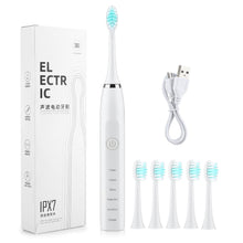 Load image into Gallery viewer, Electric Toothbrush Sonic Tooth Brush for Adult Brush 5 Heads USB Rechargeable Replacement Set Teeth Cleaner Timer 5 Modes IPX7
