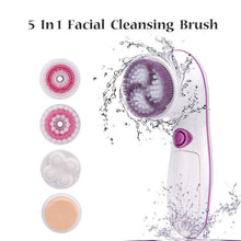 Load image into Gallery viewer, 5 In 1 Electric Facial Cleansing Brush Face Massager Pore Drit Deep Cleaning Exfoliating Blackhead Remover Portable Cleaner
