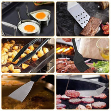 Load image into Gallery viewer, Portable Barbecue Tool Set with Storage Bags Complete Grill Utensils Kit Metal Spatulas Scraper Egg Rings for Friends
