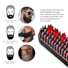 Load image into Gallery viewer, 3IN1 Beard Straightener Men Heat Hair Ceramic Curler Electric Straightener Hot Comb
