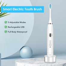 Load image into Gallery viewer, 2 Heads Sonic Electric Toothbrush Teeth Clean Tool Soft Hair Tartar Plaque Calculus Remover Oral Hygiene Care Battery Power
