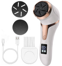 Load image into Gallery viewer, Rechargeable Electric Foot Rasp Electric Pedicure Foot Sander IPX7 Waterproof 3 Grinding Heads to Eliminate Feet Dead Skin
