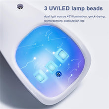 Load image into Gallery viewer, 2 In 1 Mini Nail Eyelash Dryer 3 UV LED Lamp Timer Auto Sensor For Drying Gel Polish Rechargeable Quick-drying Nail Art Lamp
