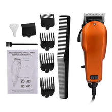 Load image into Gallery viewer, 220-240V Household Trimmer Professional Classic Haircut Corded Clipper For Men Cutting Machine With 4 Attachment Combs (Orange)
