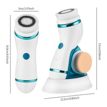 Load image into Gallery viewer, 4 In 1 Deep Pores Cleaning Ultrasonic Electric Facial Cleansing Brush Exfoliator Scrubber Skin Care Washing Face Massager
