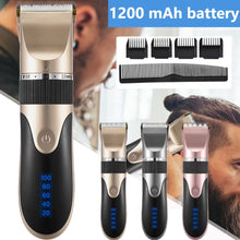 Load image into Gallery viewer, Professional Hair Clipper Men Barber Rechargeable Beard Trimmer Ceramic Blade Hair Cutting Machine Low Noise Haircut Adults Kids

