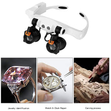 Load image into Gallery viewer, Magnifier Glass Adjustable Double Light Loupe Microscopes Jewelery Precision Parts Watch Repair Illumination Magnifying Glasses
