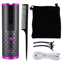 Load image into Gallery viewer, Wireless Automatic Hair Curler Rechargeable Ceramic Curling Iron Hair Waver Auto Rotating Tongs LCD Display Curly Styling Tools
