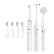 Load image into Gallery viewer, 7 in 1 Electric Toothbrush Sonic Vibration 6 Modes USB Charging Cleansing Facial Lift Massager Waterproof Smart Tooth Brush Set
