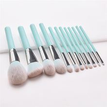 Load image into Gallery viewer, 12pcs/set Makeup Brushes Light Blue Beauty Cosmetics Foundation Blush Powder Concealer Eyeshadow Eyebrow
