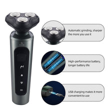 Load image into Gallery viewer, 4 In 1 Men's Shaver Beard Nose Trimmer Electric Razor Floating Shaver Head Usb Rechargeable Waterproof Shaving Machine

