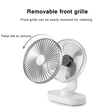 Load image into Gallery viewer, 4000mAh Rechargeable Air Cooling Ventilator Electric USB Auto Rotation Desktop Fan 4 Speed Wind Silent Portable for Home Office
