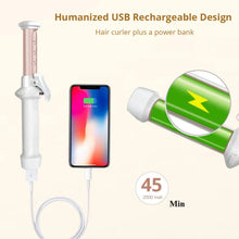 Load image into Gallery viewer, Wireless USB Hair Curler Fast Heating Curling Iron Mini Ceramic Hair Curler Curling Irons with Fast Chargerable Cord
