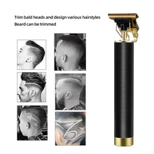 Load image into Gallery viewer, Portable Electric Hair Clippers T-blade For Men's Hair Beard Trimmer Barehead Barber Blade Haircut Shaver Styling Machine
